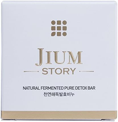 JIUM STORY Natural Fermented Pure Detox Soap. 3.52 OZ. 100% Organic &amp; 15-Oriental Herb Ingredients Using a Patented Fermentation Method. For Acne, Eczema, Psoriasis, Enlarged pore, Blemishes.
