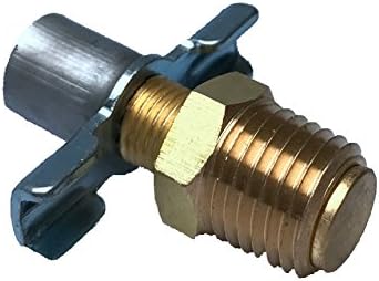 (2 Pack) 1/4" NPT Brass Radiator External Seal Drain Cock with Water Guide Air Ride Suspension Metal Seal for Air Compressor Tank Brass Winged Tank Drain Cock Pet Cock