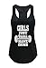 Tough Cookie Clothing Tank Top – Women’s Workout Yoga Burnout Racerback Sleeveless Girls Just Wanna Have Guns Print Shirt Black M
