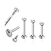 18G Internal Threaded Monroe with Press Fit Gem 316L Surgical Steel - Sold Individually (Length: 1/4")
