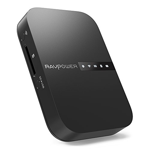 RAVPower FileHub, Wireless Travel Router, Portable Hard Drive Companion SD Card Reader, 5200mAh External Battery Pack (Not a Hotspot)