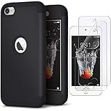 IDWELL iPod Touch 7th Generation Case with 2 Screen Protector, iPod 6 Case, [Three Layer Series] Heavy Duty Protection Shockproof High Impact Protective Case for Apple iPod Touch 5/6/7th Gen, Black