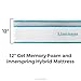 Linenspa 12 Inch Gel Memory Foam Hybrid Mattress - Ultra Plush - Individually Encased Coils - Sleeps Cooler Than Regular Memory Foam - Edge Support - Quilted Foam Cover - King