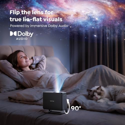 Smart Projector 4K【Google TV 14.0 & Dolby】Short Throw Mini Projectors with Auto Focus & Keystone|Compatible with Netflix|HDR10,Portable Outdoor Projecteur with WiFi & Bluetooth for Movie/Home/Bedroom