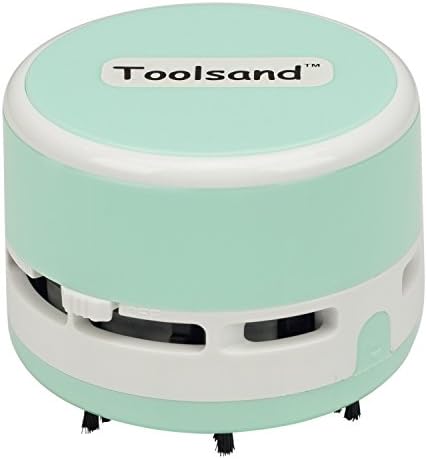 Mini Desktop Portable Handheld Cordless Tabletop Crumb Sweeper Vacuum Cleaner Battery Operated (Blue/White)