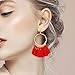 12 Pairs Hoop Tassel Earrings for Women & Girls by JieyueJewelry, Bohemian Fan Tassel Drop Earrings Fish Hook Dangle Earrings Statement Earrings (Style-1)