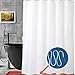 YOLOPLUS+ Shower Curtain Liner White 72 x 78 Inch Weighted Hem Extra Long Polyester Fabric with 12 Hooks Included for Bathroom Shower Stall,Bathtubs and Hotel,Gym,Swimming Pool