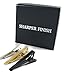 Sharper Finish 3 Modern Narrow Tie Bars - 1.5 Inch Clips for Skinny Ties - Gold-Tone, Silver-Tone, Black