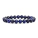 Amandastone Dyed Lapis Lazuli Gemstone 8mm Ball Beads Stretch Bracelet 7