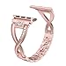 Wearlizer Rose Gold Bling Compatible with Apple Watch Bands 38mm 40mm Womens Rhinestone for iWatch Replacement Stainless Steel X Wristband Beauty Dress Bracelet(Metal Hand Removal Link) Series 4 3 2 1