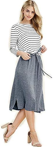 SHOPGLAMLA Floral Print Round Neck Hem Flared Short Sleeves Pocket Mid Dress. Made in USA