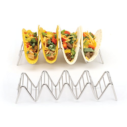 image for 2 Lb. Depot Taco Shell Holder, Stainless Steel Taco Rack Hard Soft Tac