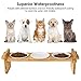 Petacc Elevated Dog Bowls Raised Pet Bowl Dog Bowls Cat Feeders with Bamboo Holder and 3 Melamine Bowls for Cats and Small Dogs, 2 Usage Ways (1)