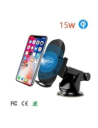 Oyunkey   Cargador de coche inalámbrico con sensor infrarrojo para Samsung Galaxy S6 6+, S7 7+, S8 8+, S9 9+, Note 5 6 7 8 9, 15 W