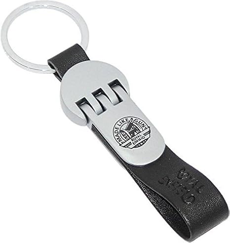 SLN Retail Unisex Leather and Metal Royal Enfield Bike Key Chain Ring (Black)