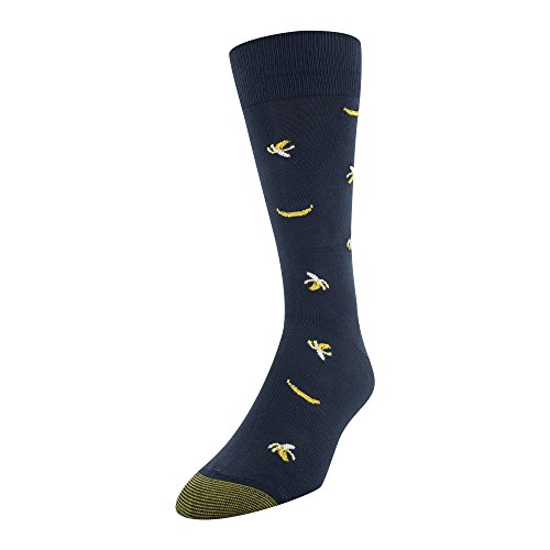 Gold Toe Men's Printed Novelty Graphic Fashion Dress Crew Socks, 1 Pair, Bananas, Shoe Size: 6-12.5