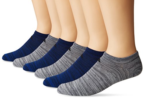 adidas Men's Superlite No Show Socks (6 Pack), Collegiate Royal-Collegiate Navy Space Dye/Black, Large