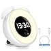 Alarm Clock with Wake Up Light, Hobest Rechargeable Digtal Alarm Clock with Snooze Function for Kids, Women, Heavy Sleepers, Nursing Mom, Desk, Bedrooms( Motion Sensor, Touch Control, USB Powered)