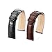 Genuine Leather Watch Band 18mm/20mm/22mm Black or Brown Watch Belt w/Butterfly Buckle Deployment Clasp