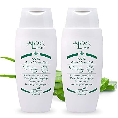 Bio Aloe Vera GEL 99% 2x150ml | Dermatologisch getestet mit SEHR GUT | ohne Duft- & Farbstoffe - ohne Parabene - ohne Mineral