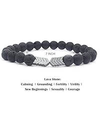 Men Women 8mm Lava Rock Hematite Diffuser Bracelet Elastic Natural Stone Yoga Beads Bracelet Bangle