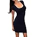 Fedi Summer Women's Cotton Stretch Bodycon Party Cocktail Short Slim Pencil Dress, Blacl, Small