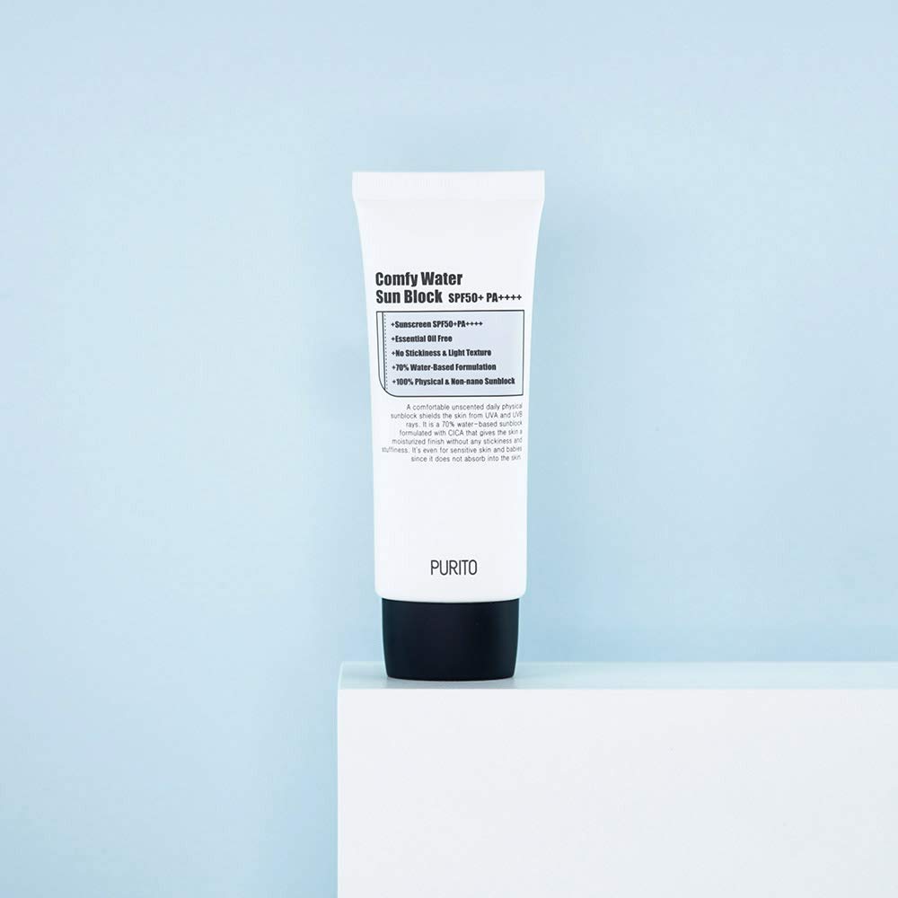 [UNSCENTED] PURITO Comfy Water Sun Block SPF50+ PA++++ 60ml/ 2 fl.oz EWG All Green Ingredients, 100% physical sunscreen, UVA1,2 UVB, Broad spectrum,Lightweight,Essential Oil Free: Beauty