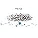 TOPBRIGHT 110 PCS Body Piercing Jewelry Nose Septum Curved Barbell Eyebrow Lip Tongue Piercing Barbell with Box