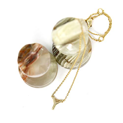Me Plus Petite Initial Letter Alphabet Pendant Charm Gold Dipped Necklace Gold Silver Rosegold (23 Letters) (Y - Gold)