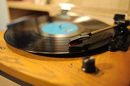 Belt-Drive Wood Turntable 3 Speed Retro&Modern DJ Vinyl LP Records Player with Stereo Speakers Supporting Vinyl to MP3 Converter (GT201)