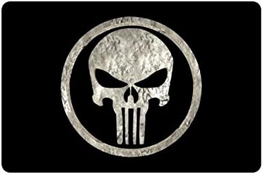 HAYT The Punisher Custom Design Doormats Outdoor Indoor Stairs Bath Front Door Small Rug Machine-Washable Neoprene Rubber Doormat 23.6"(L) x 15.7"(W)