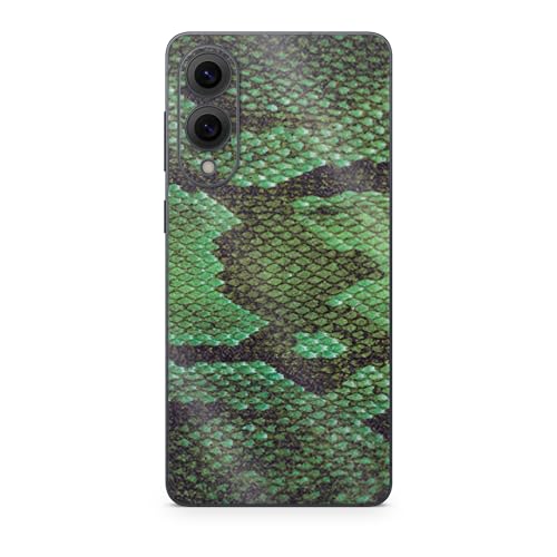 Glossy Glitter Phone Skin Compatible with Samsung Galaxy S25 Edge - Green Serpe…
