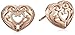 14k Rose Gold Plated Sterling Silver Filigree Heart Stud Earrings and 18