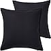 2 Pack Solid Black Decorative Throw Cushion Pillow Cover Cushion Sleeve for 20