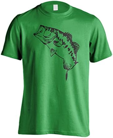 Victory Ink Men's Large Mouth Bass Fishing Tee Outdoor Sports T-Shirt (XL, Green)
