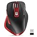 TedGem Wireless Mouse, 2.4G USB Mouse Computer Optical Mouse Full Size Ergonomic Mouse with USB Receiver 6 Buttons Laptop Mouse 5-Level DPI Adjustable Portable Mice for Laptop,PC,Windows,MacOs (Red)
