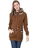 Allegra K Women Winter Novelty Prints Pockets Front Lined Hoodie