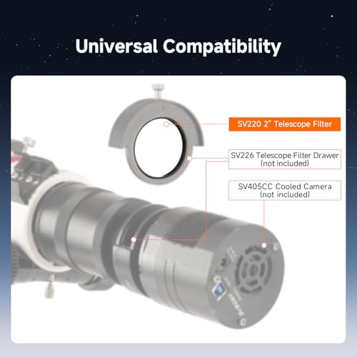 Svbony SV220 Filtro per Telescopio, H-Alpha e OIII, 3 nm Doppia Banda 2" Filtro Nebuloso, Imaging con Alone Minimo, Compatibile con Full Frame, Accessorio per Telescopio OD5, per Astrofotografia