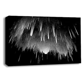 Canvas Wall Art Black and White Energy Wave Pictures Home Wall Decorations for Bedroom Living Room Paintings Canvas Prints Framed - 12x18 inches