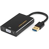 USB to VGA (Display Link Chipset), CableCreation SuperSpeed USB 3.0 to VGA Adapter for Windows, Mac and More, Most Compatible Resolution, Black