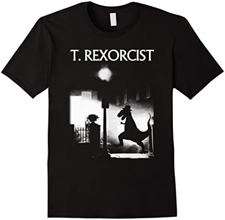 Men's Tyrannosaurus Rex Catholic Priest Dinosaur Scary Movie Shirt Medium Black