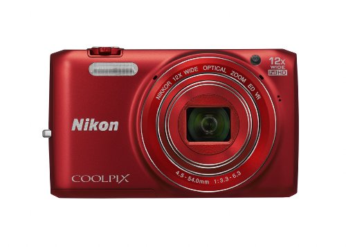 Nikon COOLPIX S6800 16 MP Wi-Fi CMOS Digital Camera with 12x Zoom NIKKOR Lens and 1080p HD Video (Red) (Discontinued by Manufacturer)