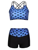 Arshiner Girls 2PCS Sleeveless Polka Dot Top Bra and Shorts Set for Gymnastics Leotard Dancing