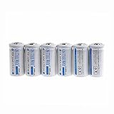 On The Way 2000mAh 16340 CR123A 3.7V Rechargeable Lithium Battery (Pack of 6)