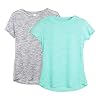icyzone Dames 2-pack sportshirt korte mouwen ademend bovenstuk fitness gym top casual T-shirt