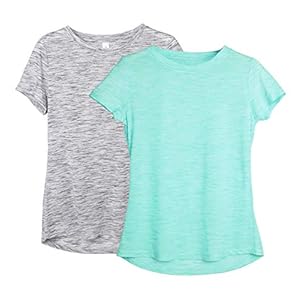 icyzone Dames 2-pack sportshirt korte mouwen ademend bovenstuk fitness gym top casual T-shirt