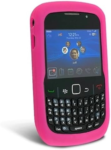 Solid Skin Cover ((Hot Pink) Fot BlackBerry Curve 8520 8530 Silicone Skin Case Cell Phone Protector Phone Accessory