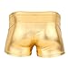 MSemis Men's Sexy Metallic Wetlook Drawstring Boxer Shorts Swim Trunks Underwear Gold Large (Waistline 33.0
