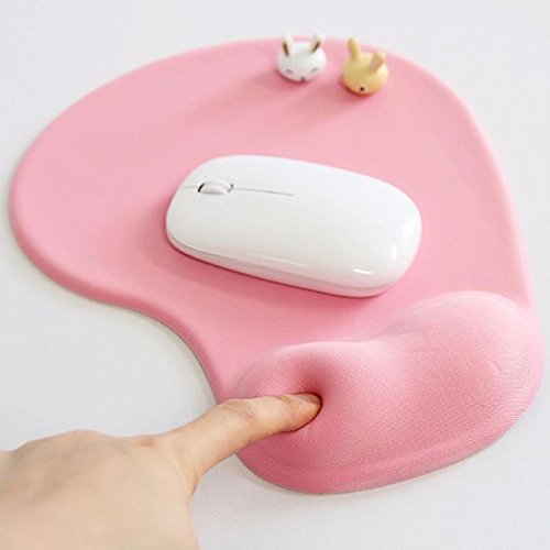 Sonmer Soft Silicone Human Design Professional Gaming Mouse Pad for PC Laptop Mac,With Wrist Rest Support (Pink) - Thumbnail 2