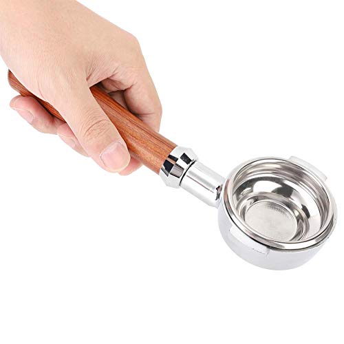 Jimfoty Bottomless Portafilter, Coffee Bottomless Filter Holder Powder Hammer Semi-Automatic Coffee Machine Filter Accessories